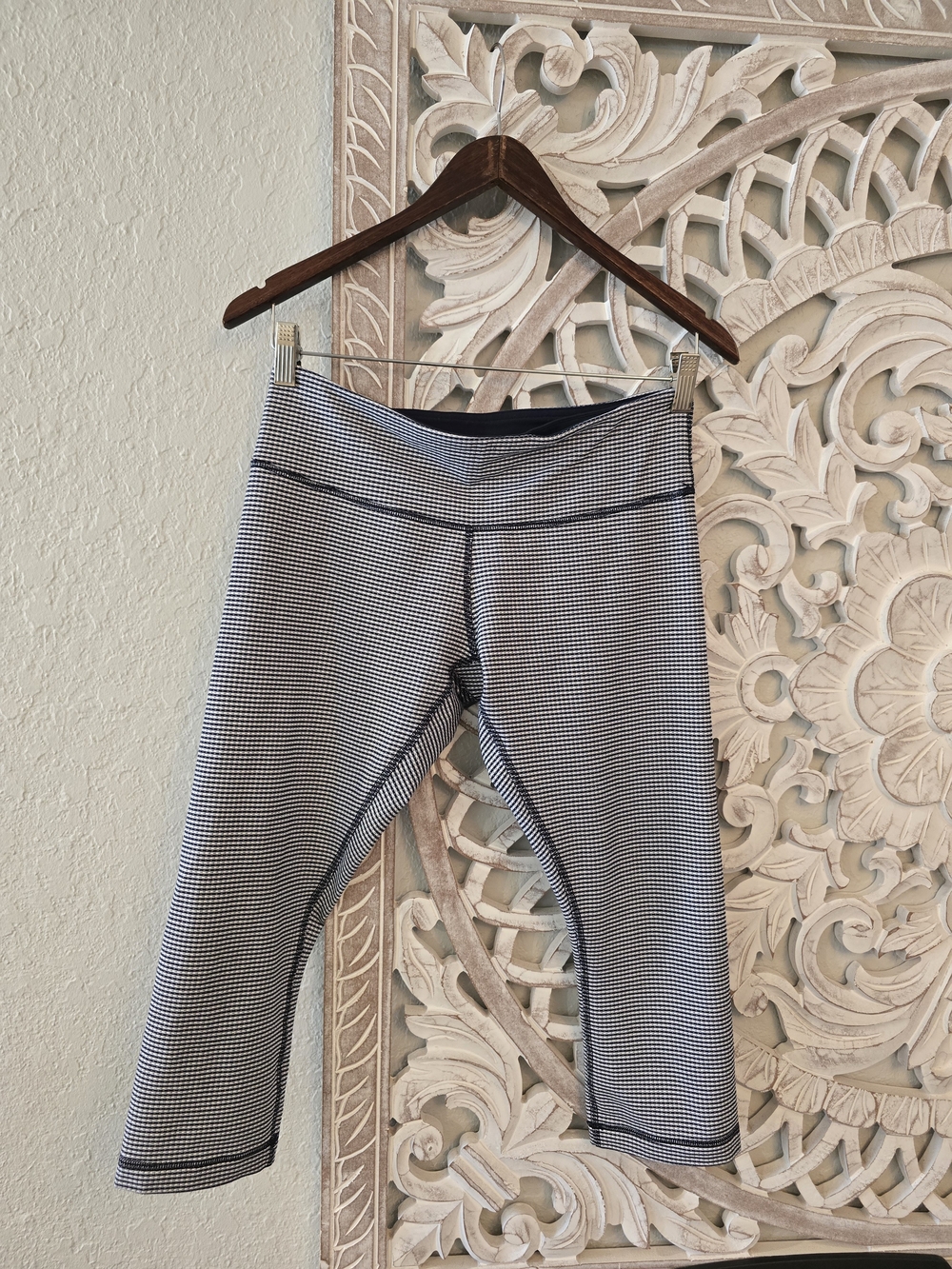 Lululemon Women's Wunder Under Crop II Roll Down Gingham Leggings 8